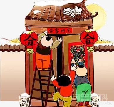 春联贴正确的方法如下：