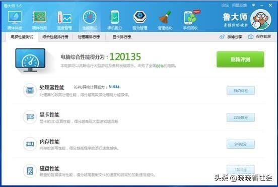 鲁大师性能测试是有等级划分的