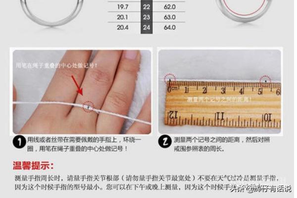 戒指尺码到底是多大? 戒指尺寸可以通过绳线法和直接法测量