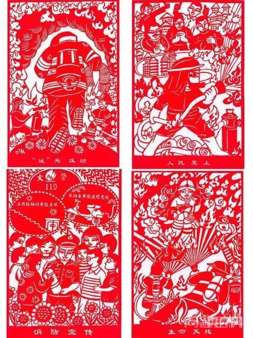 湖南邵阳:非遗传承人用剪纸剪出“消防超人” 能够在天空飞