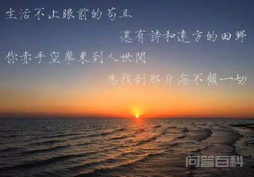 生活不只是眼前的苟且,还有诗和远方开云官网正规渠道意思 人生在世不应该单单只为了追求物质生活