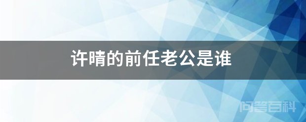 许晴的前任老公是谁 许晴第一段恋情