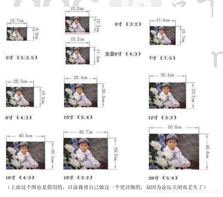 数码照片尺寸对照表 相关配套行业--数码相片冲洗店也越开