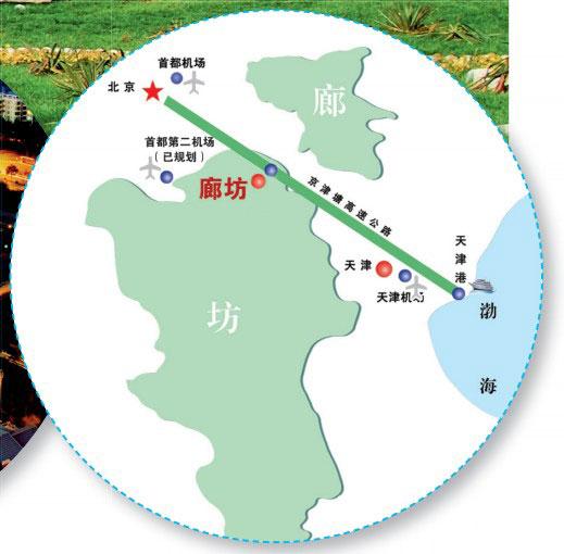 大家会发现的北京和天津两个直辖市之间