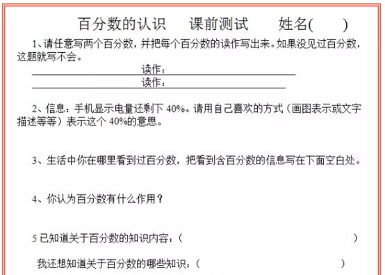 一课研究之《百分数的认识》教学设计片断(20210507) 来自浙江省台州市路桥区路南小学