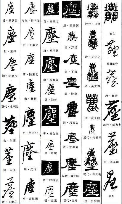 “尘”字的繁体有几种写法? 文章目录