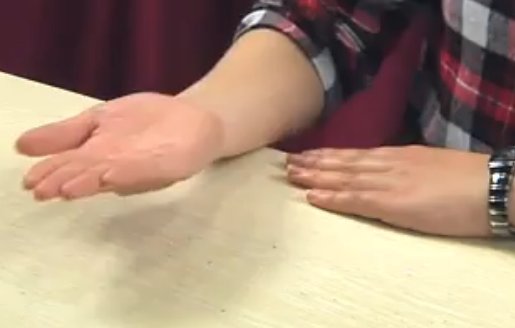 简单的手语动作 边向下微移边撮合